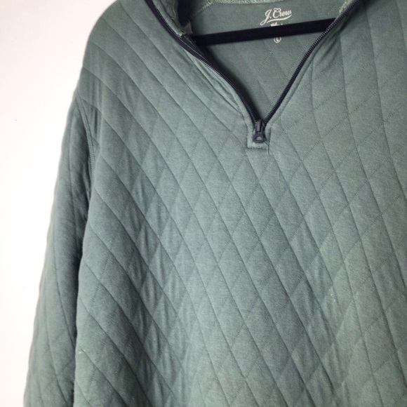 J Crew pullover quilted fleece women green large - Picture 4 of 11